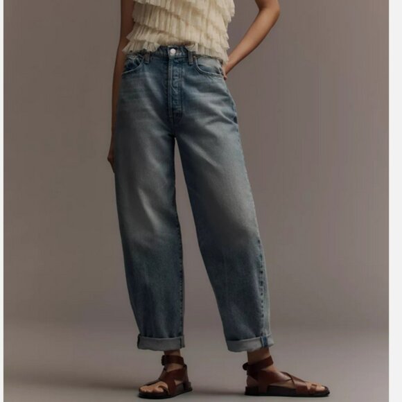 MOTHER Denim The Fangirl Button-Front Skimp Cuff Barrel Jeans Size 29 NWT 298$ - Picture 5 of 5